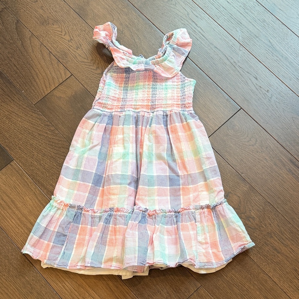 Crewcuts PastelPlaid Ruffle Kids Dress Size 6 - C12-004